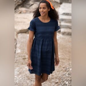 Seraphine Cotton Broderie Maternity & Nursing Dress in Navy Size 8. Mini Me incl